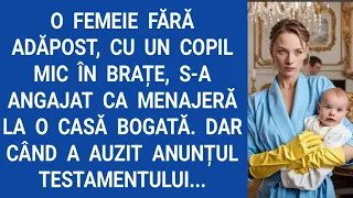 O femeie fără adăpost, cu un copil mic în brațe, s-a angajat ca menajeră la o casă bogată. Dar...