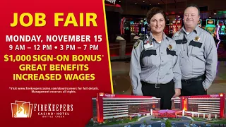 FireKeepers Job Fair November 15th 2021