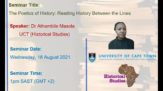 HST Seminar: 18 August 2021 - Dr Athambile Masola