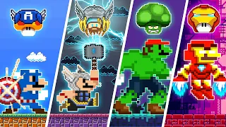 Super Mario Bros. but Mario has The AVENGERS Powerups #2 | Game Animation