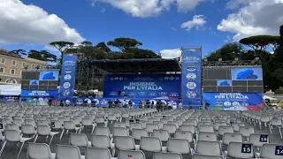 Roma, Berlusconi, Meloni e Salvini in piazza del Popolo per la chiusura della campagna elettorale