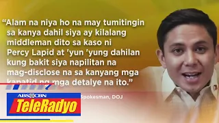 DOJ blangko pa kung nasaan ang cellphone ng middleman na ginamit umano sa pag-text sa kapatid