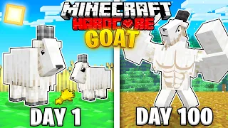 I Survived 100 Days as a GOAT in Hardcore Minecraft!