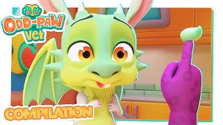 Bunnygon's Tooth Is On Fire! 🐉🐰 Odd-Paw Vet 🐾👩‍⚕️ Pets, Animal Doctor Cartoon for Kids