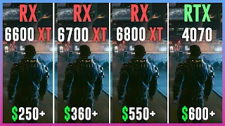 RX 6600 XT vs RX 6700 XT vs RX 6800 XT vs RTX 4070 - Test in 12 Games