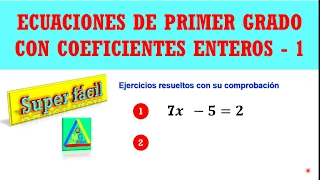 Ecuaciones de primer grado - Ejercicio 1