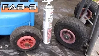 Réparation de pneus avec mousse expansive