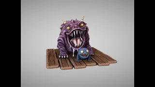 Sculpted Cute Monster stylized Hand Painted Blender | Timelapse