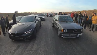 BMW M4 stage 2 500hp vs BMW e21 turbo