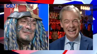 Nigel Farage meets John Portsmouth Football Club Westwood who has 60 Portsmouth FC tattoos