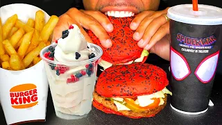 ASMR BURGER KING SPIDER MAN VERSE WHOPPER MUKBAN ICE CREAM EATING SOUNDS AD NO TALKING JERRY