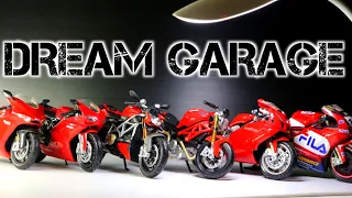 DREAM GARAGE OF DUCATI 😍/ALL COLLECTION DIECAST MINIATURE MOTORCYCLE OF DUCATI SCALE 1/12 OF TOYZZ