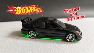 Hot Wheels Honda Civic si The Fast And The Furious with green undercar neon.