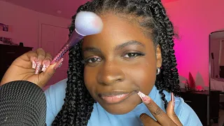 ASMR Creative Girl Paints Your Face 👩🏾‍🎨 (layered sounds)