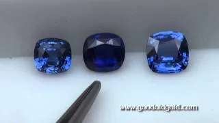 Comparing Three 3ct Blue Sapphire