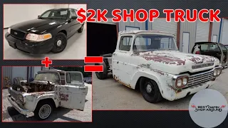 CHEAP BUDGET F100 CROWN VIC SWAP! NEW SHOP TRUCK