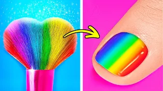 COLORFUL NAILS HACKS AND DIY BEAUTY TRICKS FOR GIRLS || Smart Beauty Gadgets By 123 GO Like!