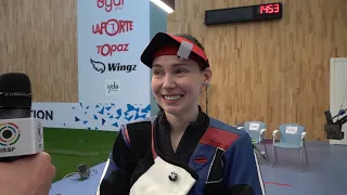 Interview Seonaid MCINTOSH 2nd 50m Rifle 3 Positions Women - ISSF WORLD CUP 2024