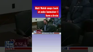 Matt Walsh puts liberal lawmaker in his place after being questioned on credentials #shorts