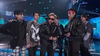 BTS Accepts the 2021 AMA for Favorite Pop Duo or Group (Speech)- The American Music Awards