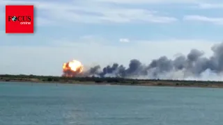 Angriff auf russische Luftwaffenbasis auf der Krim - Video zeigt Explosion