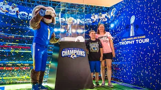 Rams Fans Come Out In Droves To See Vince Lombardi Trophy, Rampage & Cheerleaders At Trophy Tour