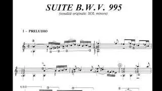 J.S. Bach Preludio y presto bwv 995 (John Williams) con partitura
