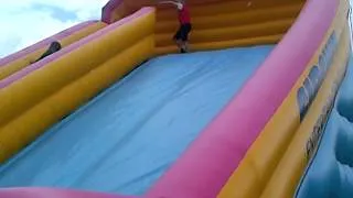 EPIC FAIL at belly flop on giant slide!