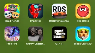 Block Craft 3D GTA3 Granny Chapter Two Free Fire Red Ball 4 Real Driving School Impostor Tom Friends