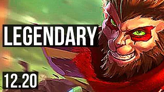 WUKONG vs AATROX (TOP) | 7 solo kills, Legendary, 1.2M mastery, 12/3/6 | KR Master | 12.20