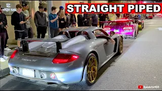 STRAIGHT PIPED Porsche Carrera GT Terrorizing Streets of Los Angeles! Start Up, Revs & Flyby Sound