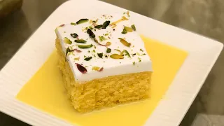 Super Soft Custard Milk Cake | Tres Leche Custard Cake| No Oven,  Egg, Condensed Milk, Milk Powder