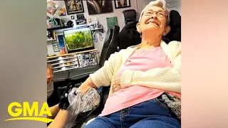 Granddaughter captures grandma getting her 1st tattoo at 82 years old l GMA