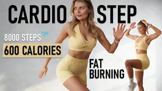 1 HOUR FAT BURNING FAST WALKING CARDIO STEP WORKOUT- No Repeat | No Jumping