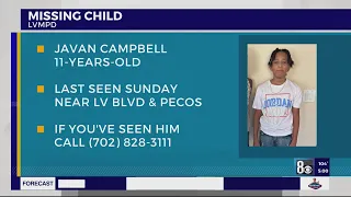 Police search for missing 11-year-old boy in northeast Las Vegas