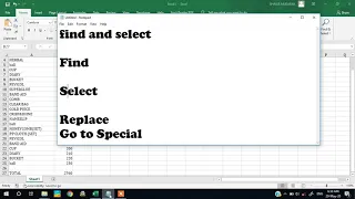 EXCEL TUTORIAL MALAYALAM || FIND, SELECT, REPLACE OPTIONS IN EXCEL