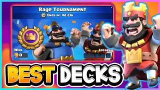 Top 5 BEST DECKS for the RAGE TOURNAMENT! — Clash Royale