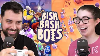 Testing our Teamwork in NEW Chaotic Tower Defense/Brawler Game, Bish Bash Bots