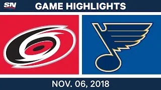 NHL Highlights | Hurricanes vs. Blues – Nov. 6, 2018