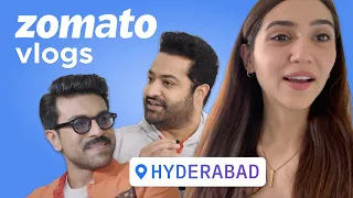 RRR Actors Ram Charan & jr NTR Shoot BTS 🔥 | #RRR | Hyderabad Vlog Ft. Sahiba Bali  | Zomato