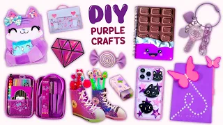 10 DIY PURPLE CRAFTS - Notebook Crafts - Pencil Holder and more... #purple