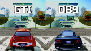 NFS Most Wanted: Volkswagen Golf GTI vs Aston Martin DB9 - Drag Race