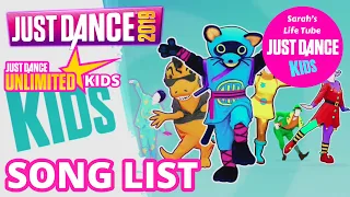 Just Dance 2019, Kids Mode | Song List: Just Dance Unlimited Songs [WiiU]