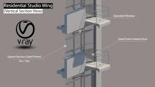 Bauhaus, Dessau Steel  Curtain Wall Façade (1927) Walter Gropius -  VRay Animation | Architecture