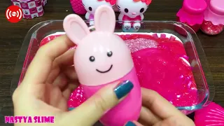 PINK HELLO KITTY Slime! Mixing Random into GLOSSY Slime ! Satisfying Slime Video #346