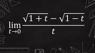 limit (sqrt(1+t)-sqrt(1-t))/t | calculus limit | square root conjugate