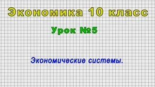 Экономика 10 класс (Урок№5 - Экономические системы.)