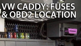 Where are fuses and OBD2 diagnostic port in VW Caddy lift