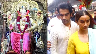 Rajkummar Rao & His Wife Visit Lalbaugcha Raja Amid Huge Crowd For Darshan | Lehren TV