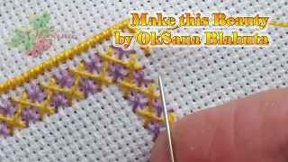 Embroidering a beautiful border and fixing the thread